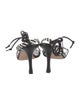 Manolo Blahnik Leather Colorblock Pattern Slingback Sandals