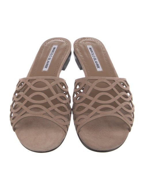 Manolo Blahnik Suede Slides