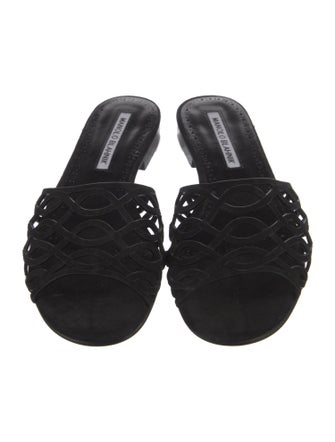 Manolo Blahnik Suede Slides