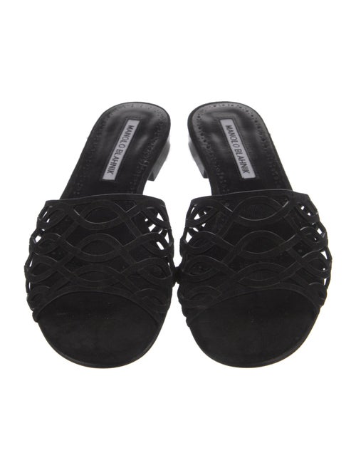 Manolo Blahnik Suede Slides