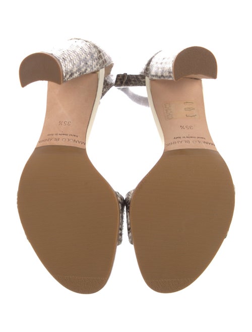 Manolo Blahnik Embossed Leather Animal Print Sandals