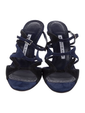 Manolo Blahnik Suede Slides