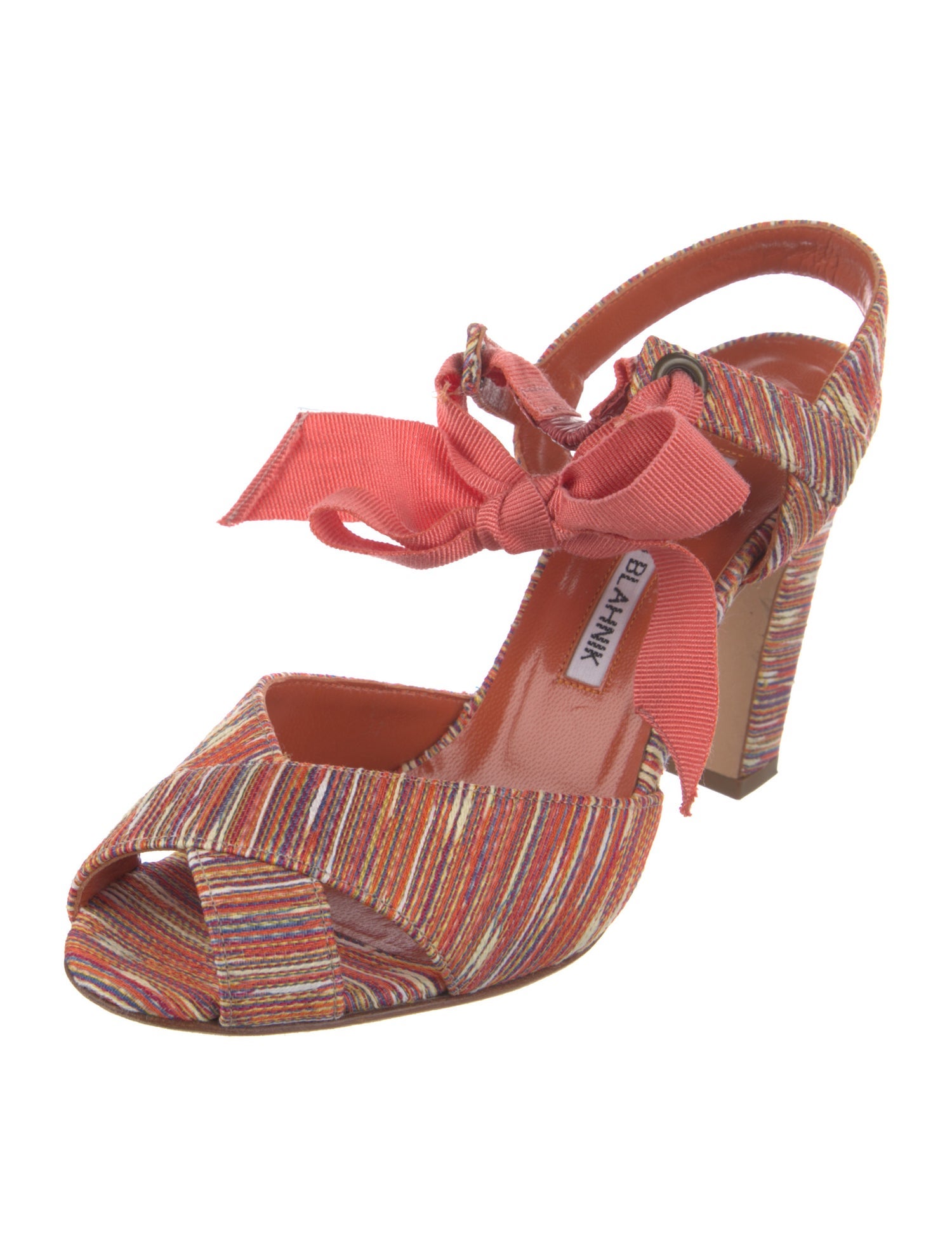 Manolo Blahnik Printed Slingback Sandals
