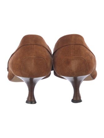 Manolo Blahnik Suede Whipstitch Trim Pumps
