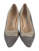 Manolo Blahnik Suede Colorblock Pattern Pumps