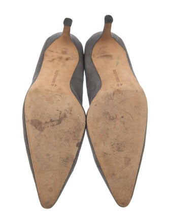 Manolo Blahnik Suede Colorblock Pattern Pumps