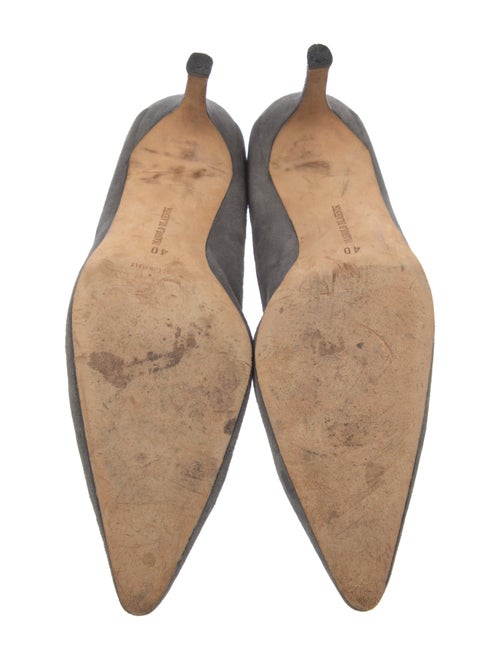 Manolo Blahnik Suede Colorblock Pattern Pumps