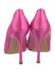Manolo Blahnik Satin Crystal Embellishments Pumps