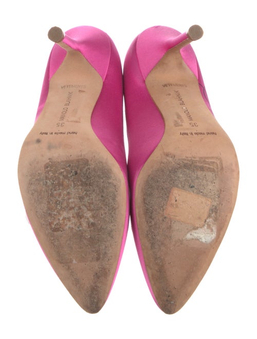 Manolo Blahnik Satin Crystal Embellishments Pumps