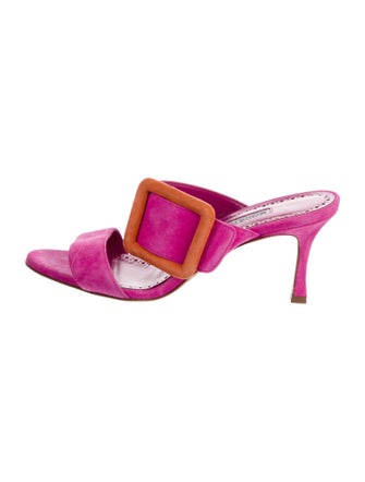 Manolo Blahnik Suede Slides