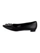 Manolo Blahnik Leather Crystal Embellishments Flats