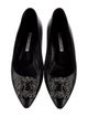 Manolo Blahnik Leather Crystal Embellishments Flats