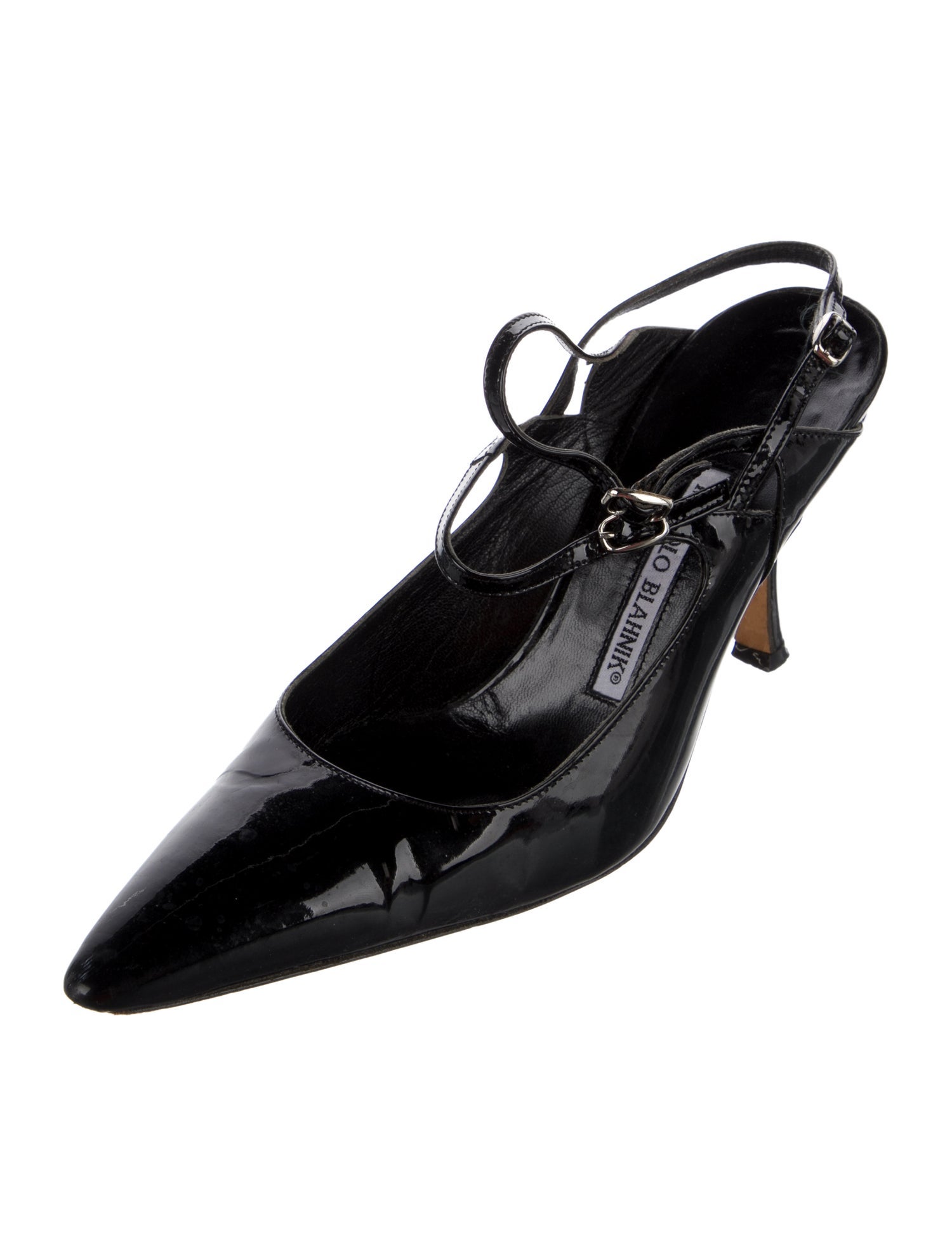 Manolo Blahnik Patent Leather Slingback Pumps