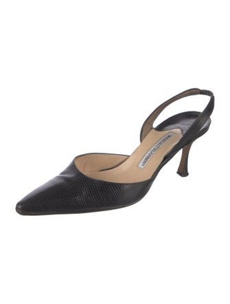 Manolo Blahnik Lizard Slingback Pumps