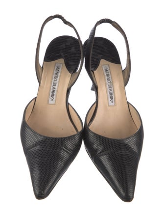 Manolo Blahnik Lizard Slingback Pumps