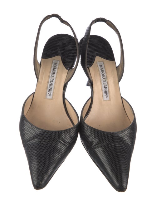 Manolo Blahnik Lizard Slingback Pumps