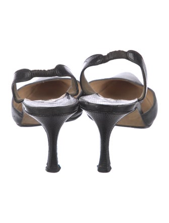 Manolo Blahnik Lizard Slingback Pumps