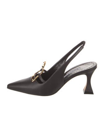 Manolo Blahnik Leather Slingback Pumps