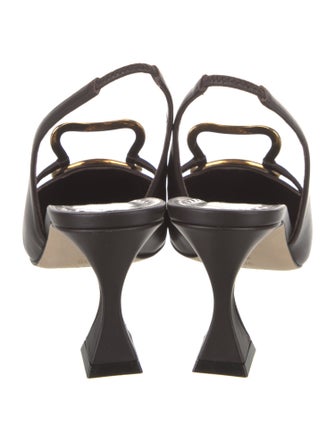 Manolo Blahnik Leather Slingback Pumps