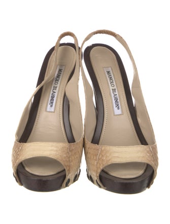 Manolo Blahnik Python Slingback Sandals