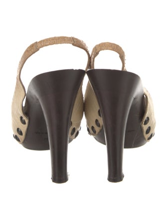 Manolo Blahnik Python Slingback Sandals
