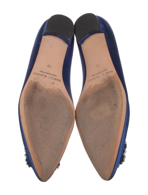 Manolo Blahnik Satin Crystal Embellishments Flats