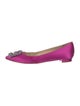 Manolo Blahnik Satin Crystal Embellishments Ballet Flats