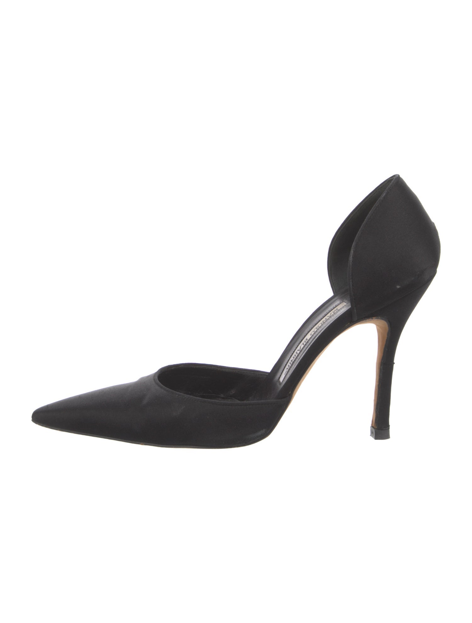 Manolo Blahnik Satin D'Orsay Pumps