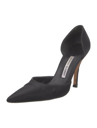 Manolo Blahnik Satin D'Orsay Pumps