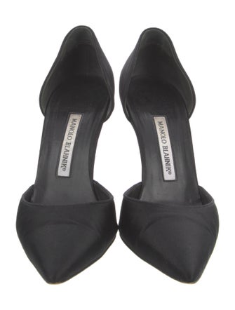 Manolo Blahnik Satin D'Orsay Pumps