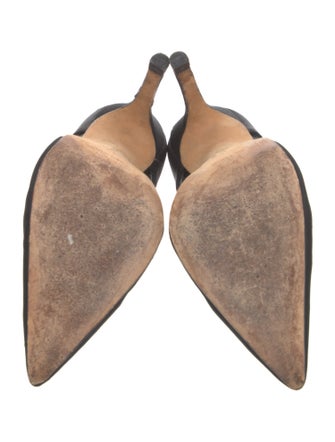 Manolo Blahnik Satin D'Orsay Pumps