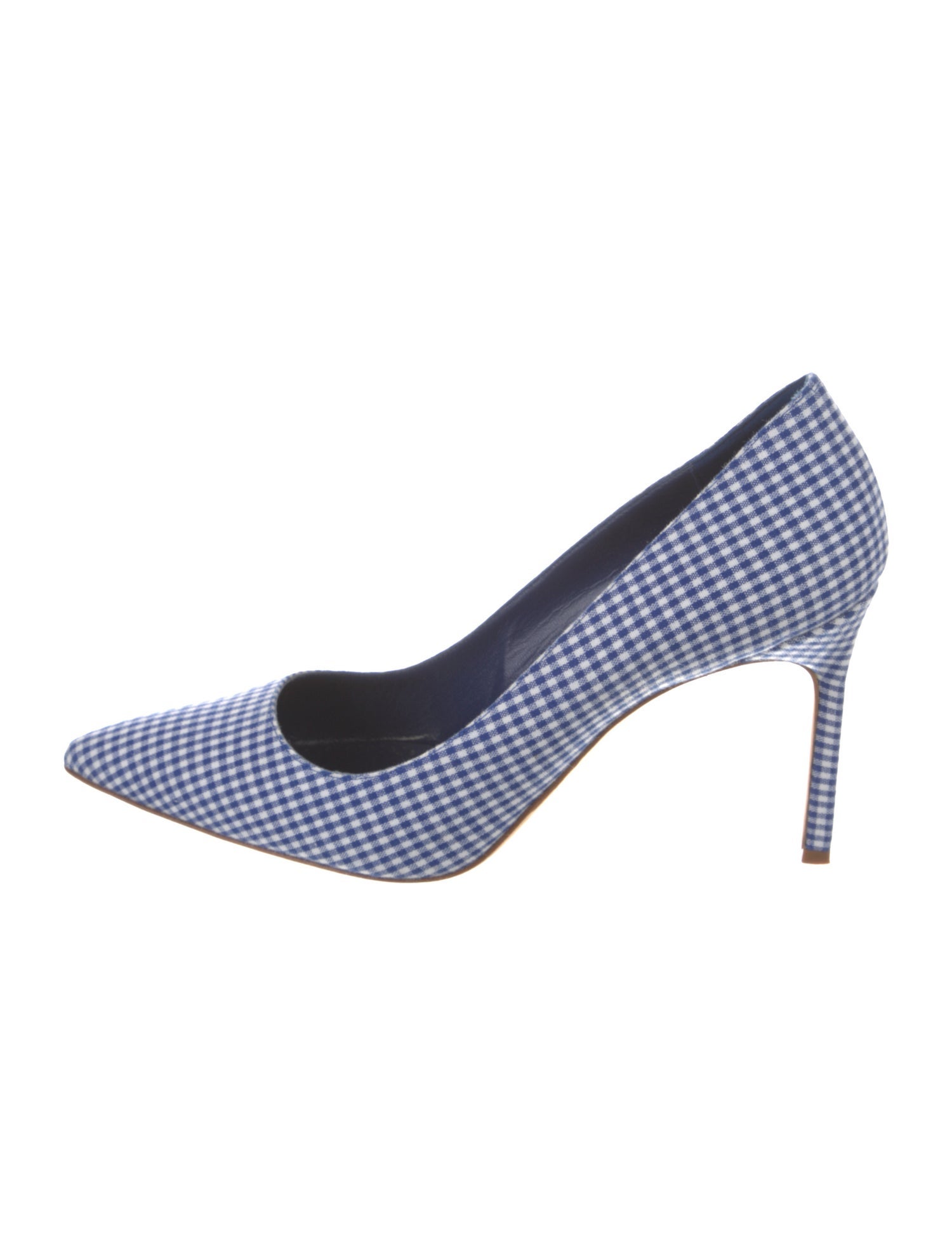 Manolo Blahnik Plaid Print Pumps