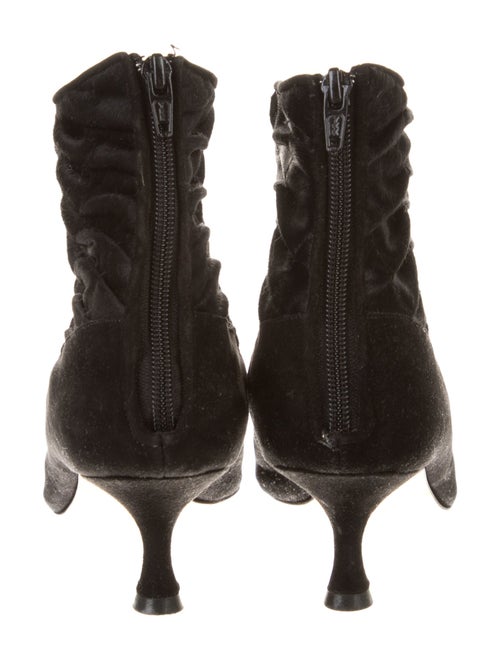 Manolo Blahnik Suede Fur Trim Lace-Up Boots