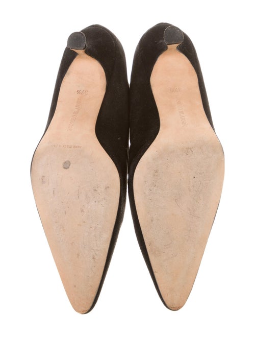 Manolo Blahnik Suede Fur Trim Lace-Up Boots