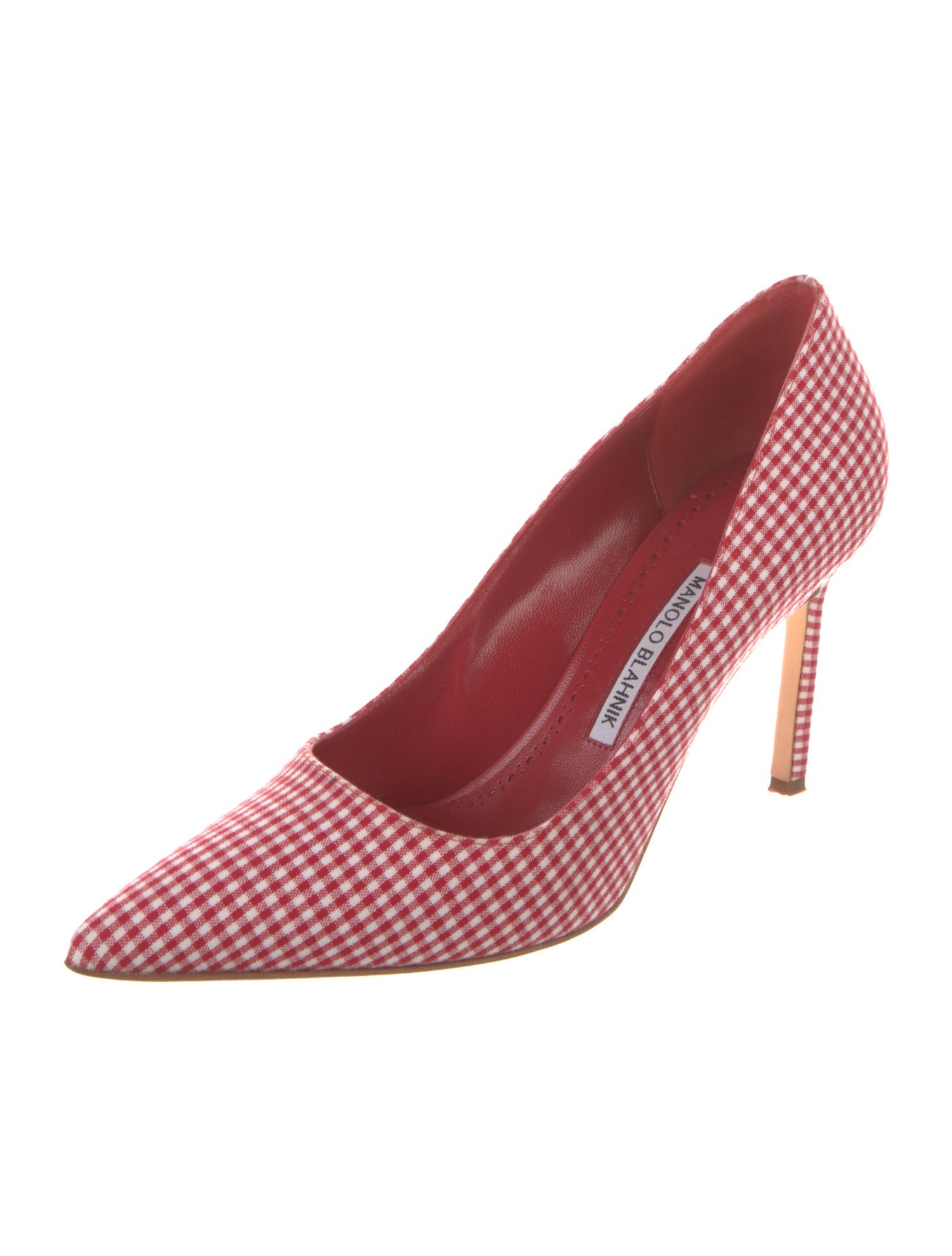 Manolo Blahnik Plaid Print Pumps