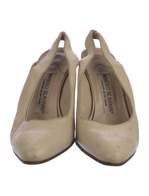 Manolo Blahnik Canvas Slingback Pumps