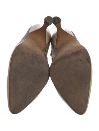 Manolo Blahnik Canvas Slingback Pumps