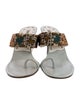 Manolo Blahnik Leather Printed Slides