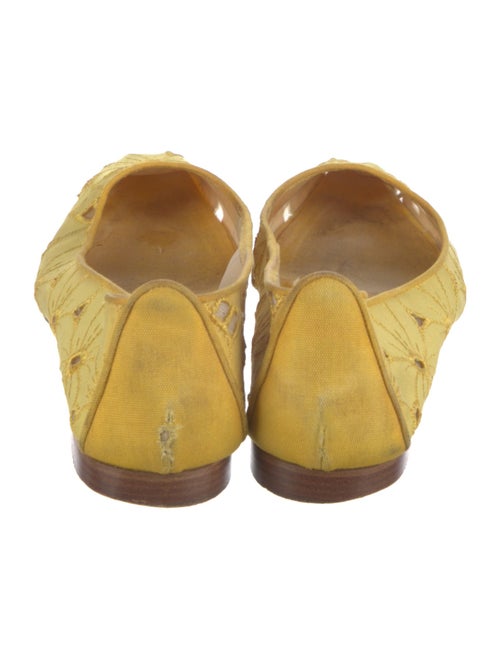 Manolo Blahnik Canvas Cutout Accent Ballet Flats