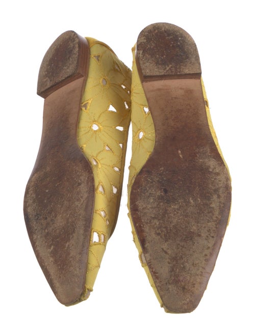 Manolo Blahnik Canvas Cutout Accent Ballet Flats