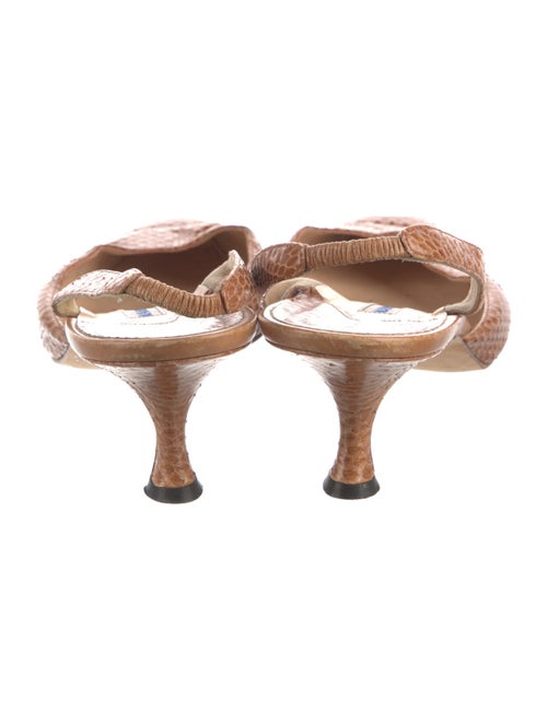 Manolo Blahnik Snakeskin Slingback Pumps
