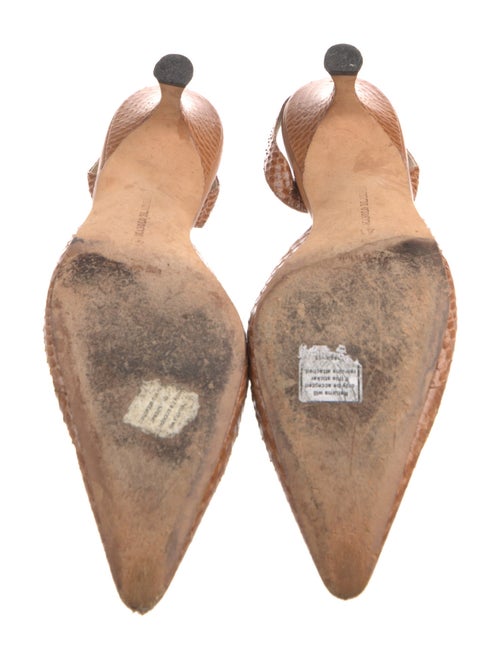 Manolo Blahnik Snakeskin Slingback Pumps