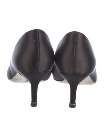 Manolo Blahnik Satin Crystal Embellishments Pumps