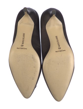 Manolo Blahnik Satin Crystal Embellishments Pumps