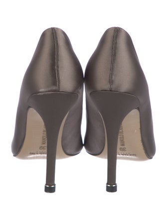 Manolo Blahnik Satin Crystal Embellishments Pumps