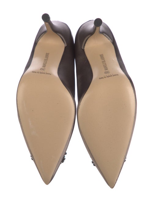 Manolo Blahnik Satin Crystal Embellishments Pumps