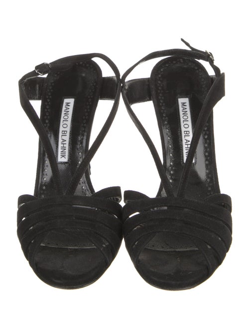 Manolo Blahnik Suede T-Strap Sandals