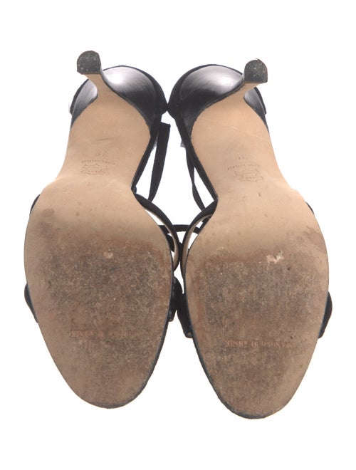 Manolo Blahnik Suede T-Strap Sandals