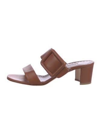 Manolo Blahnik Leather Slides