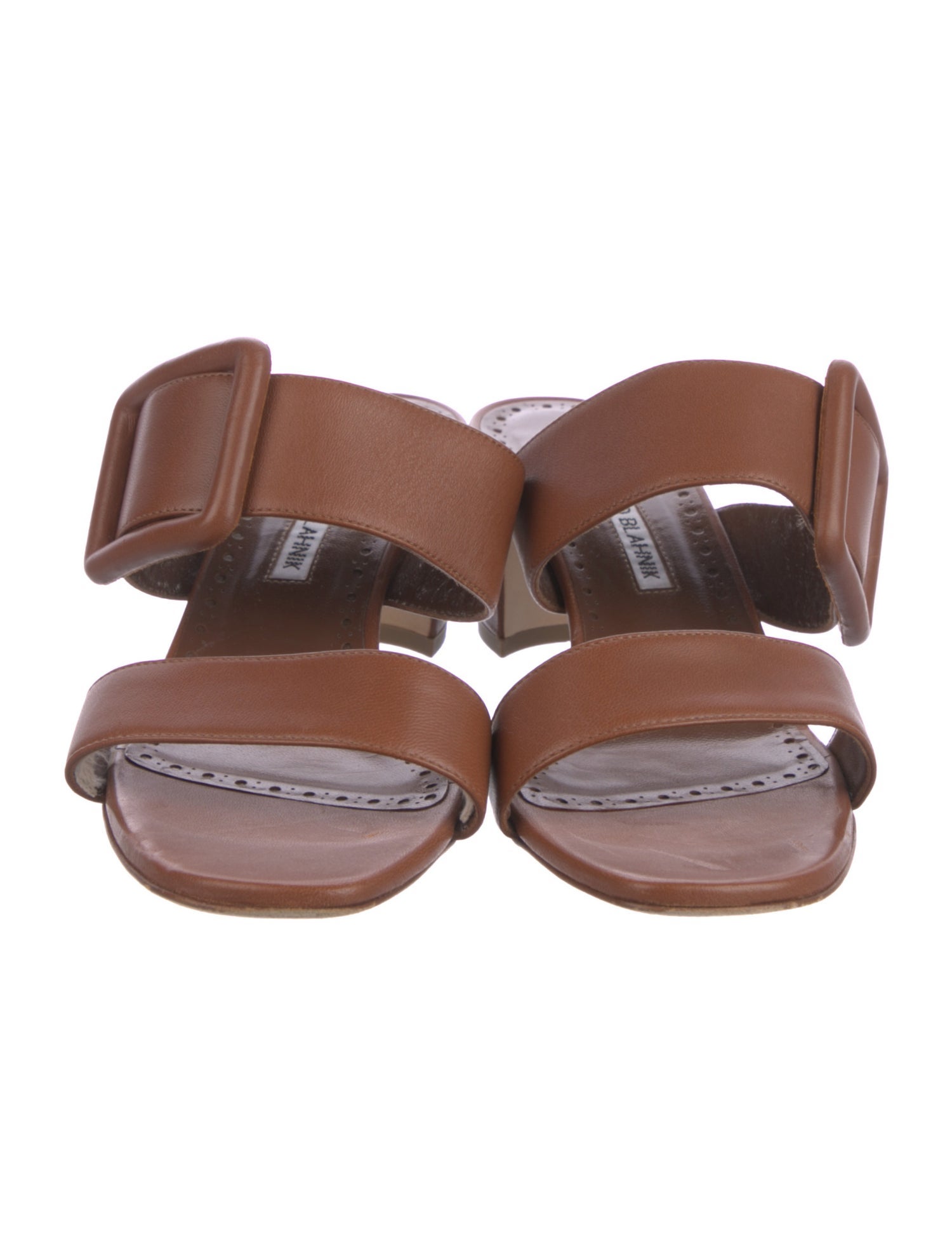 Manolo Blahnik Leather Slides